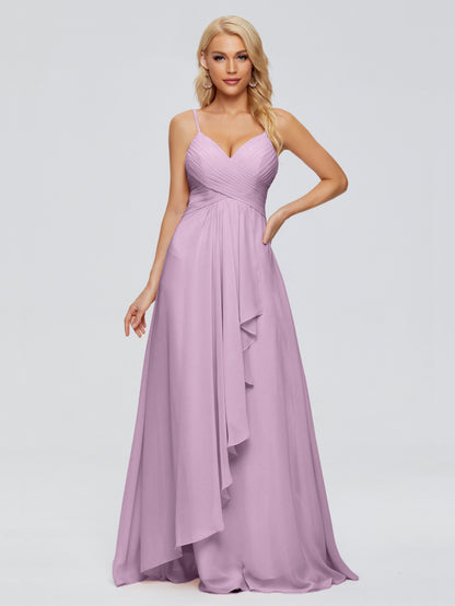 Isla Spaghetti Straps Chiffon Bridesmaid Dresses