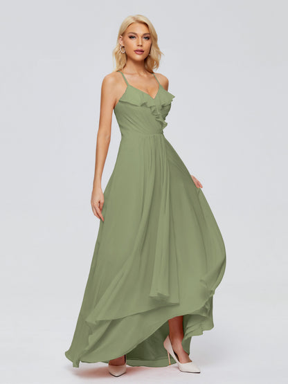 Adalynn Spaghetti Straps Chiffon Bridesmaid Dresses