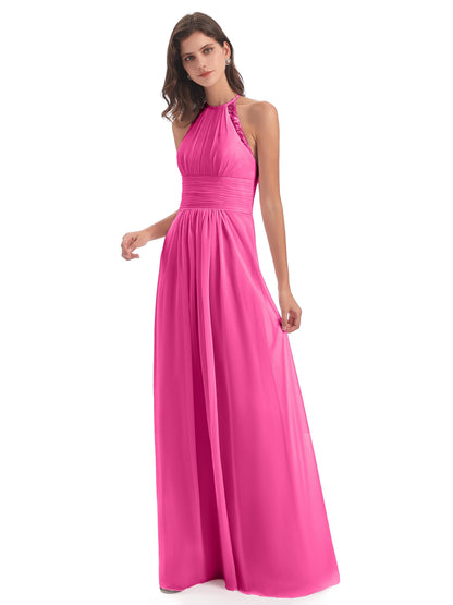 Adilynn Sheath Halter Lace Bridesmaid Dresses