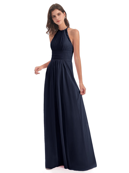 Adilynn Sheath Halter Lace Bridesmaid Dresses