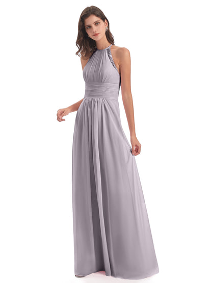 Adilynn Sheath Halter Lace Bridesmaid Dresses