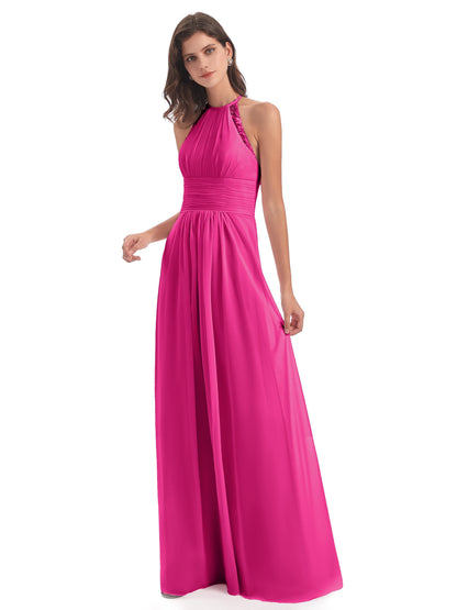 Adilynn Sheath Halter Lace Bridesmaid Dresses