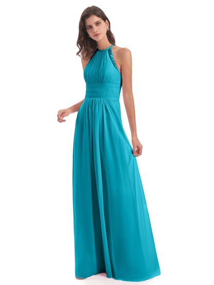 Adilynn Sheath Halter Lace Bridesmaid Dresses
