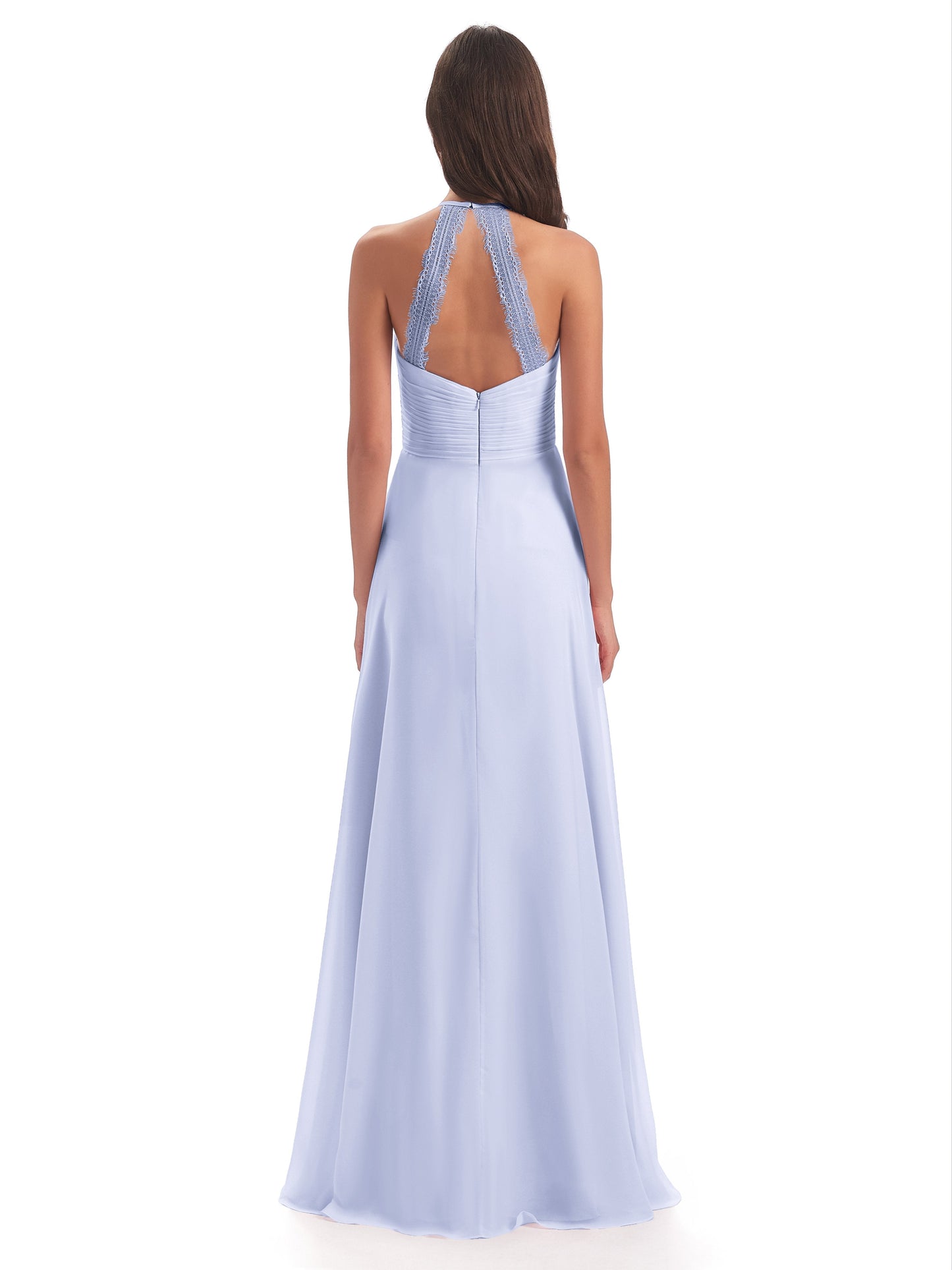 Adilynn Sheath Halter Lace Bridesmaid Dresses