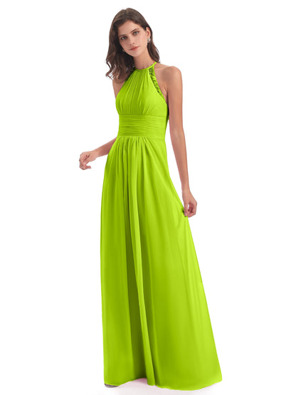 Adilynn Sheath Halter Lace Bridesmaid Dresses