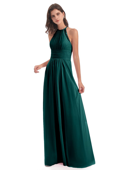 Adilynn Sheath Halter Lace Bridesmaid Dresses