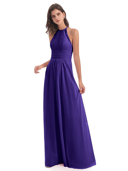 Adilynn Sheath Halter Lace Bridesmaid Dresses