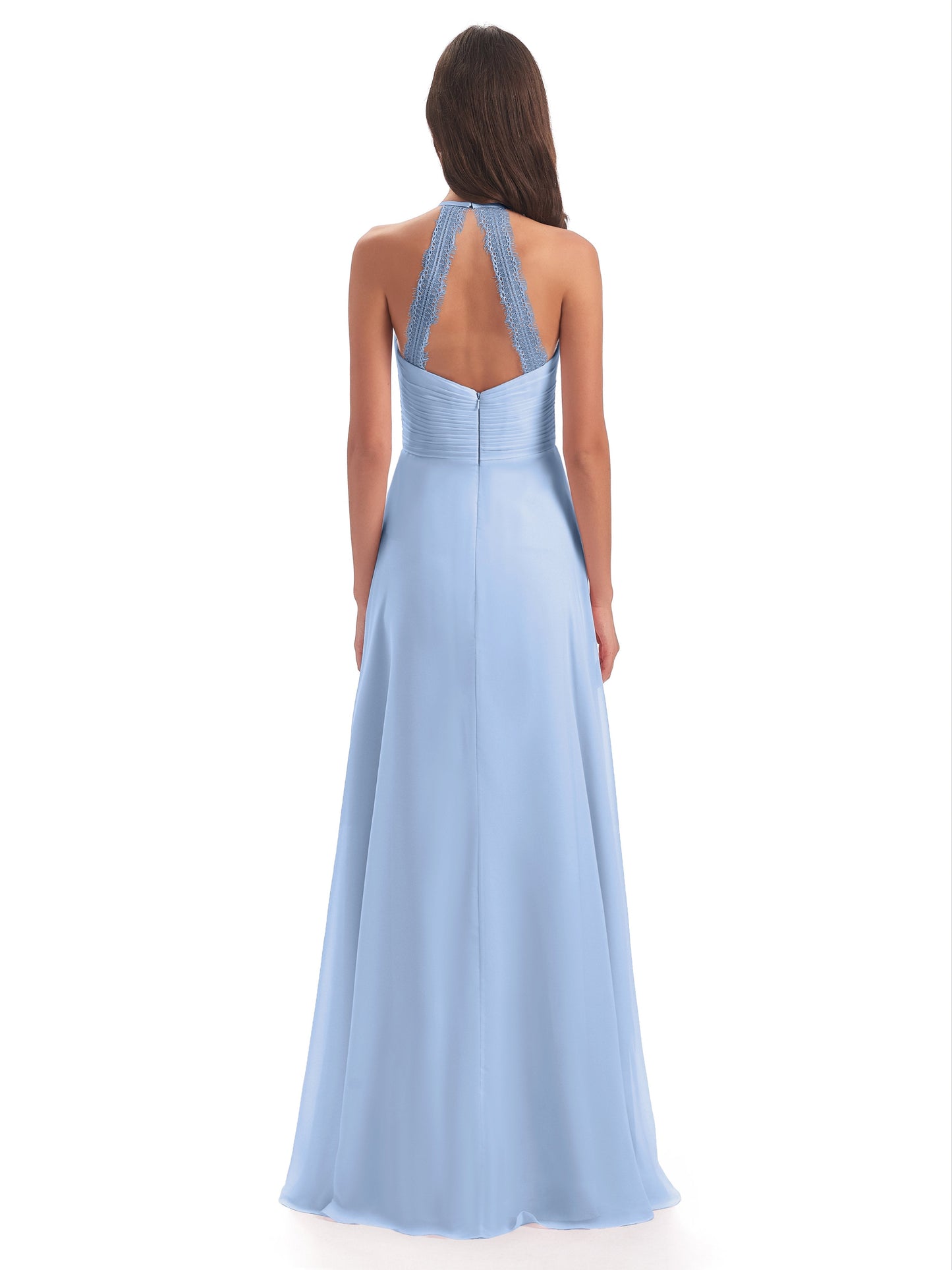 Adilynn Sheath Halter Lace Bridesmaid Dresses