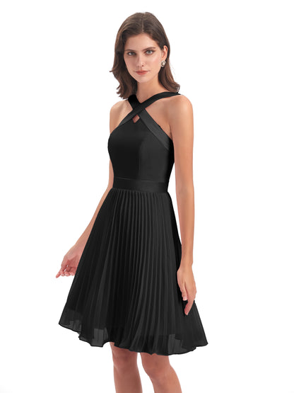 Alora Halter Chiffon Short Bridesmaid Dresses