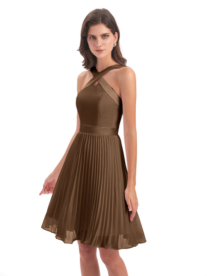 Alora Halter Chiffon Short Bridesmaid Dresses