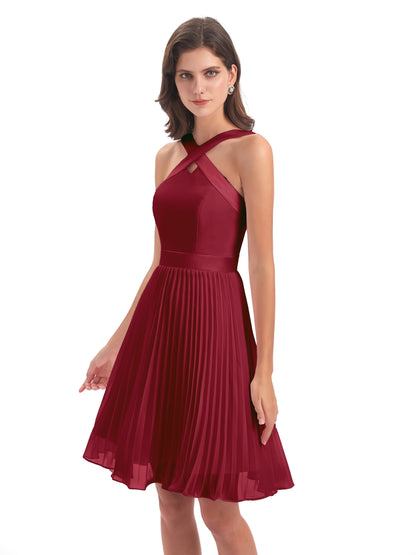 Alora Halter Chiffon Short Bridesmaid Dresses