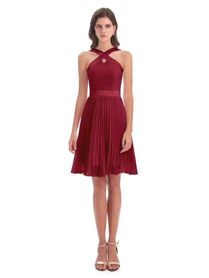 Alora Halter Chiffon Short Bridesmaid Dresses