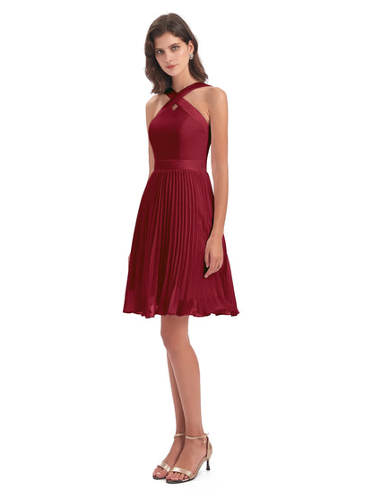 Alora Halter Chiffon Short Bridesmaid Dresses