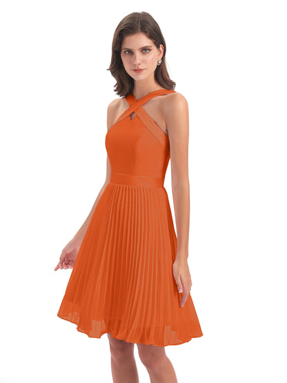 Alora Halter Chiffon Short Bridesmaid Dresses