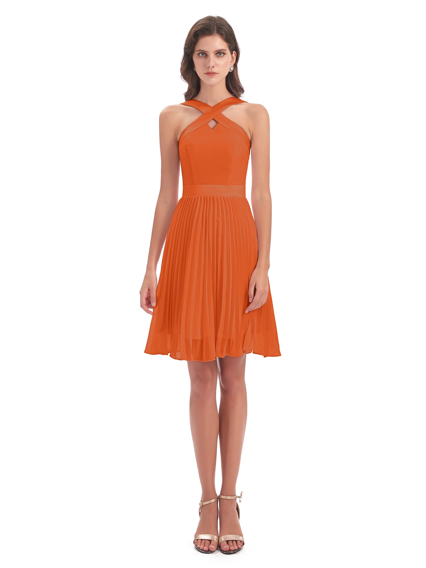 Alora Halter Chiffon Short Bridesmaid Dresses