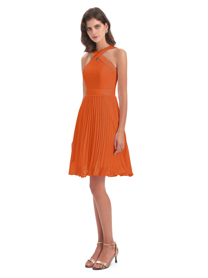 Alora Halter Chiffon Short Bridesmaid Dresses