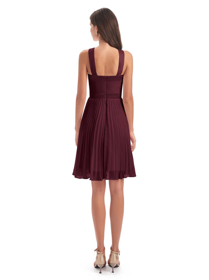 Alora Halter Chiffon Short Bridesmaid Dresses