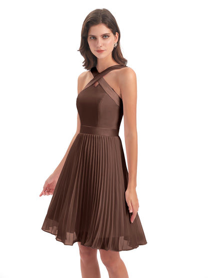 Alora Halter Chiffon Short Bridesmaid Dresses