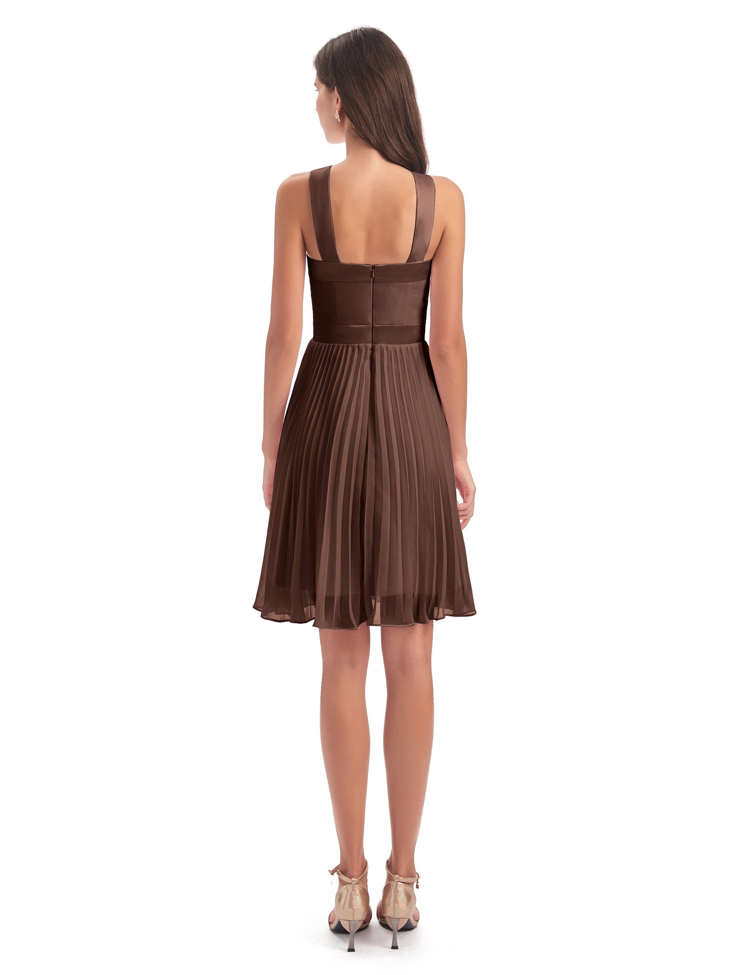 Alora Halter Chiffon Short Bridesmaid Dresses