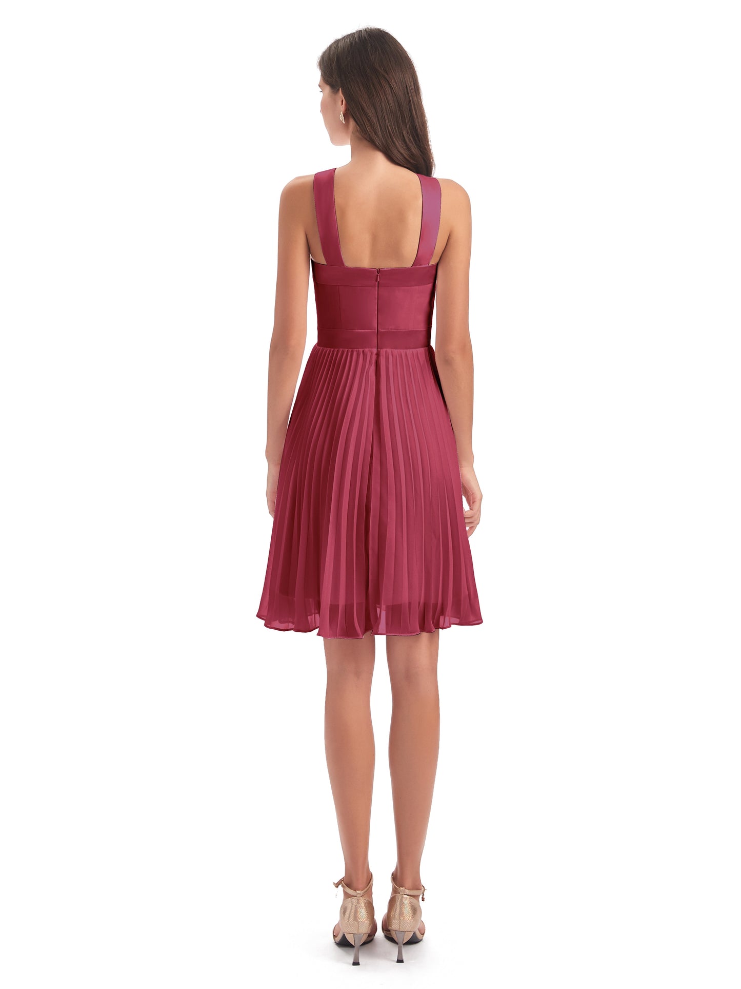 Alora Halter Chiffon Short Bridesmaid Dresses