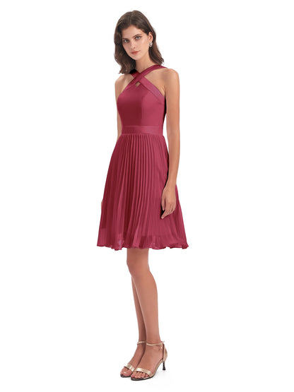 Alora Halter Chiffon Short Bridesmaid Dresses