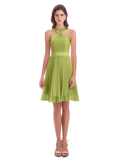Alora Halter Chiffon Short Bridesmaid Dresses