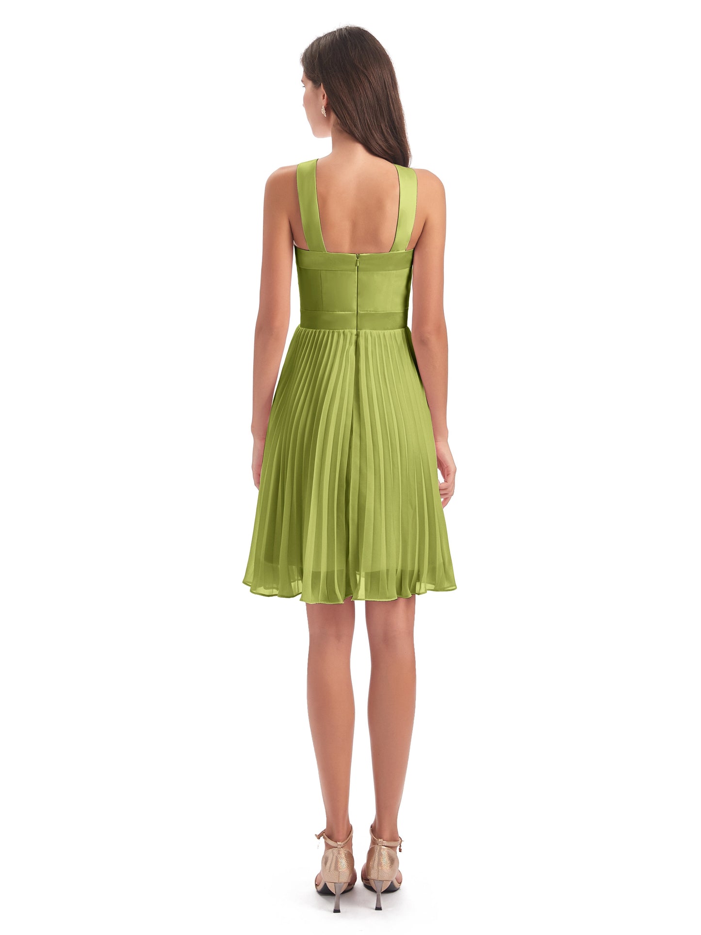 Alora Halter Chiffon Short Bridesmaid Dresses