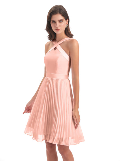 Alora Halter Chiffon Short Bridesmaid Dresses