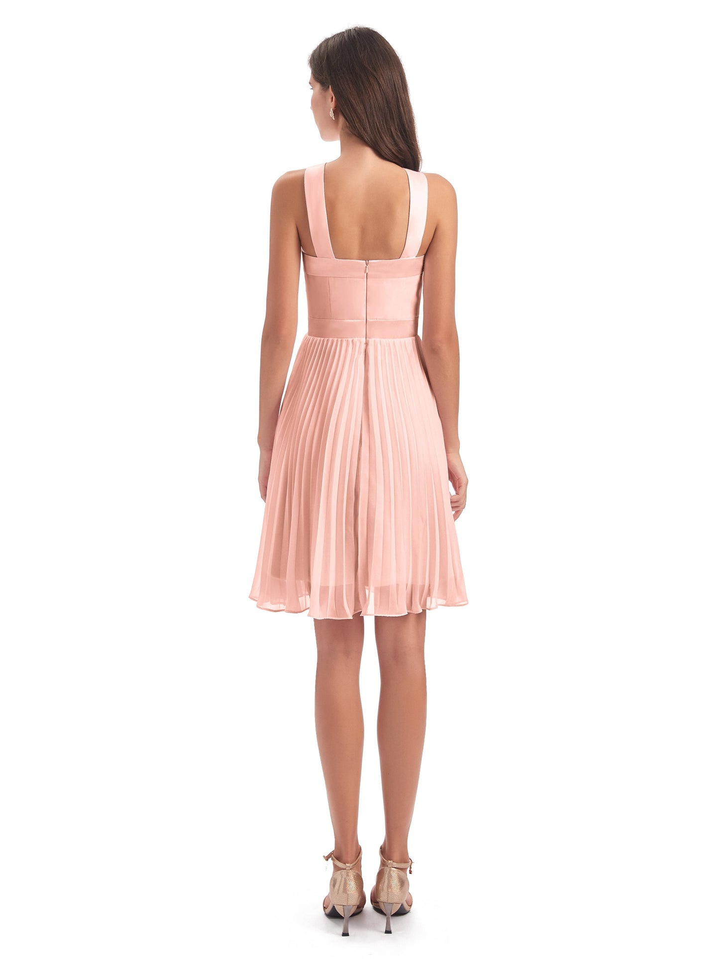 Alora Halter Chiffon Short Bridesmaid Dresses