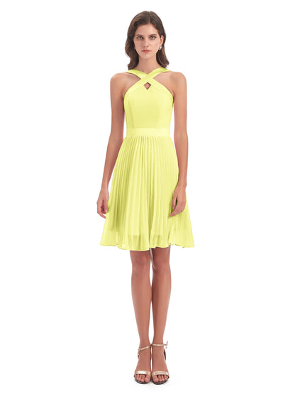 Alora Halter Chiffon Short Bridesmaid Dresses