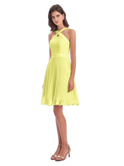 Alora Halter Chiffon Short Bridesmaid Dresses