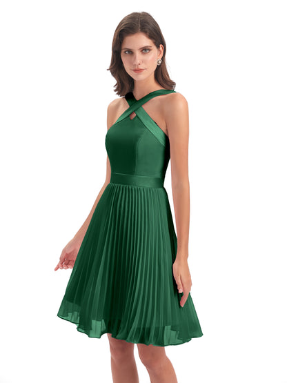 Alora Halter Chiffon Short Bridesmaid Dresses