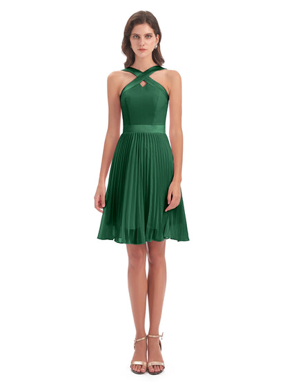 Alora Halter Chiffon Short Bridesmaid Dresses