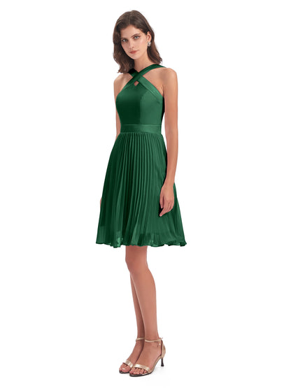 Alora Halter Chiffon Short Bridesmaid Dresses