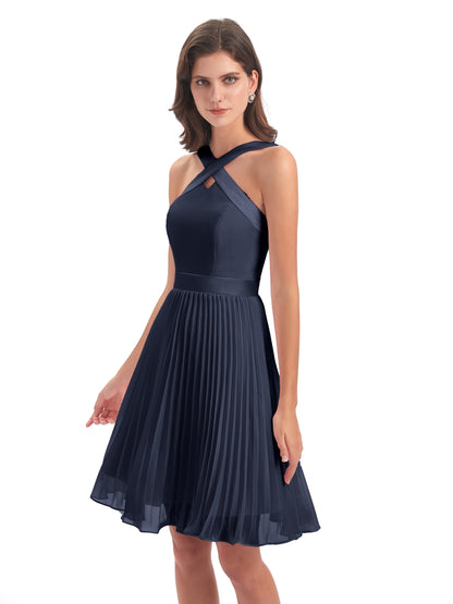Alora Halter Chiffon Short Bridesmaid Dresses