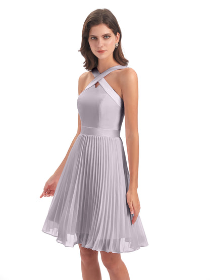 Alora Halter Chiffon Short Bridesmaid Dresses