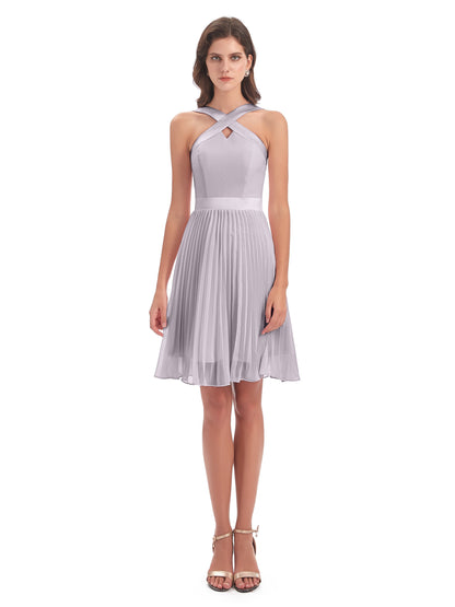 Alora Halter Chiffon Short Bridesmaid Dresses