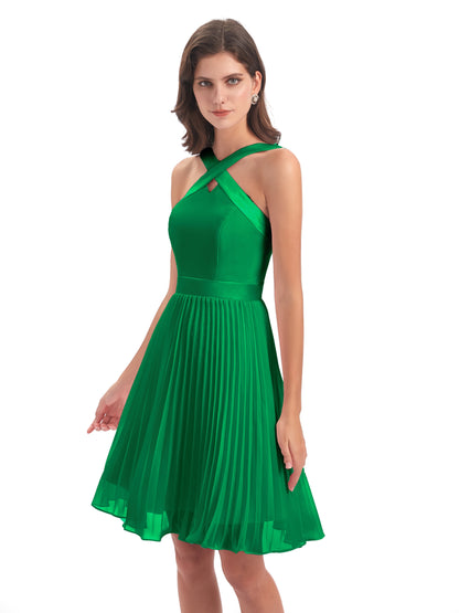 Alora Halter Chiffon Short Bridesmaid Dresses