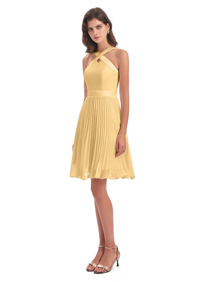 Alora Halter Chiffon Short Bridesmaid Dresses