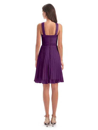 Alora Halter Chiffon Short Bridesmaid Dresses