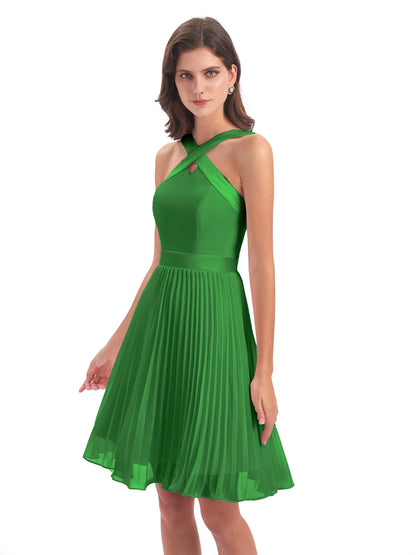 Alora Halter Chiffon Short Bridesmaid Dresses