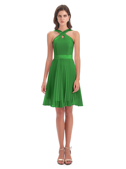 Alora Halter Chiffon Short Bridesmaid Dresses