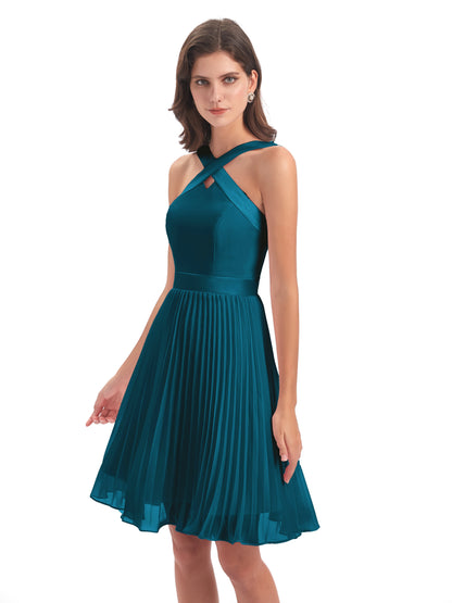 Alora Halter Chiffon Short Bridesmaid Dresses