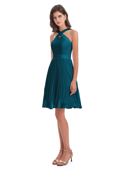Alora Halter Chiffon Short Bridesmaid Dresses