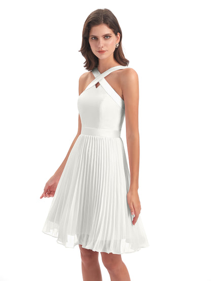 Alora Halter Chiffon Short Bridesmaid Dresses