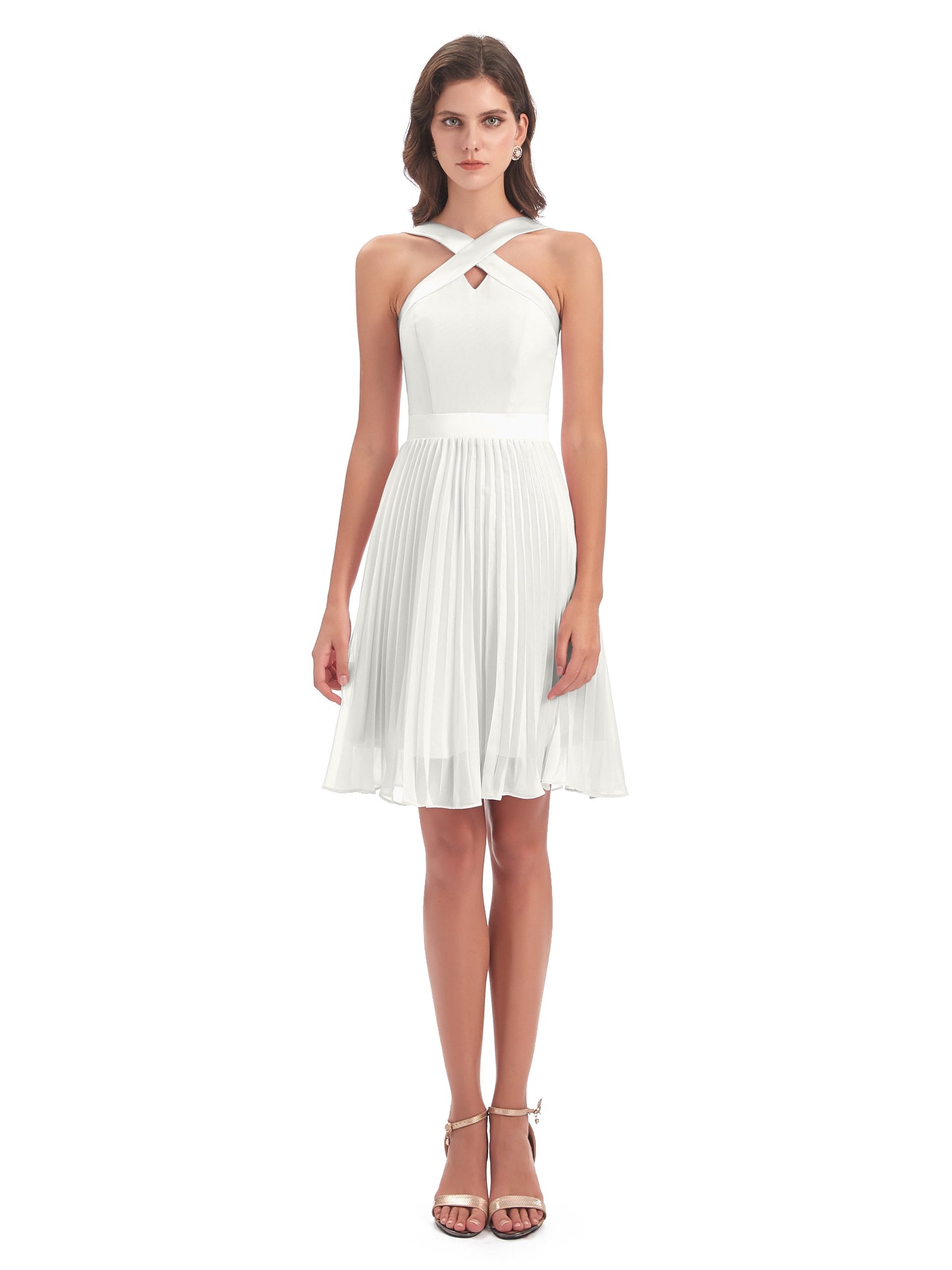 Alora Halter Chiffon Short Bridesmaid Dresses