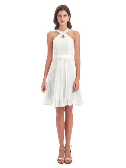 Alora Halter Chiffon Short Bridesmaid Dresses