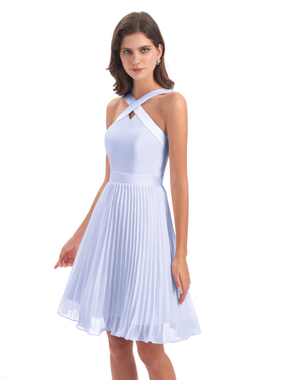 Alora Halter Chiffon Short Bridesmaid Dresses