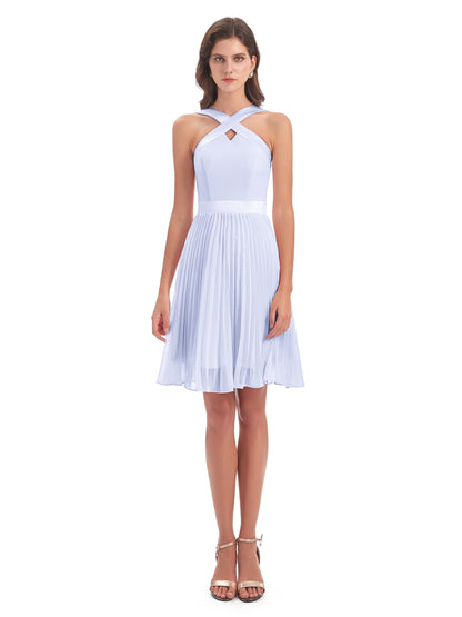 Alora Halter Chiffon Short Bridesmaid Dresses