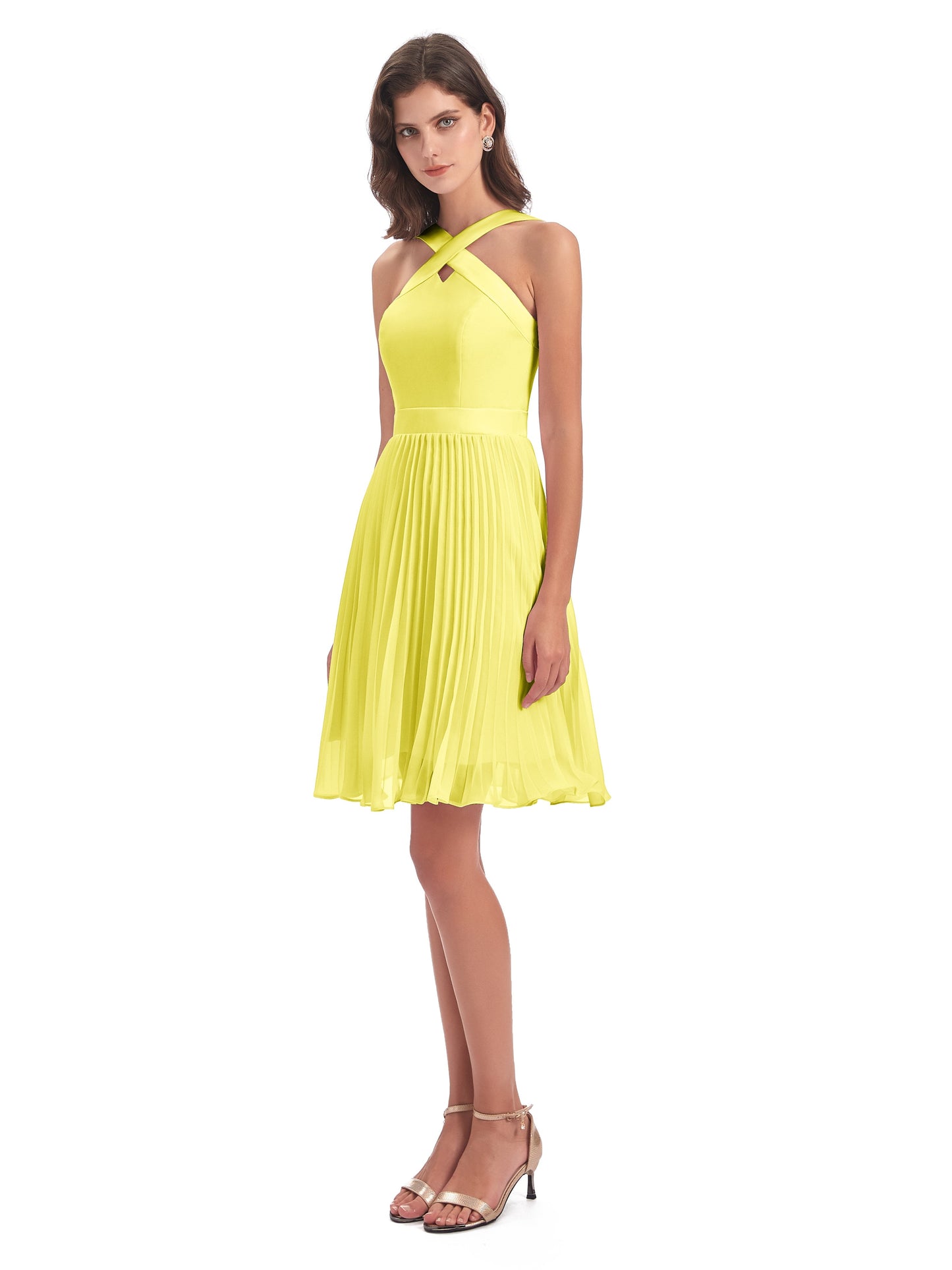 Alora Halter Chiffon Short Bridesmaid Dresses